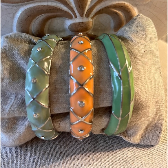 Set of 3 Enamel Bangle Braclets - Picture 2 of 2